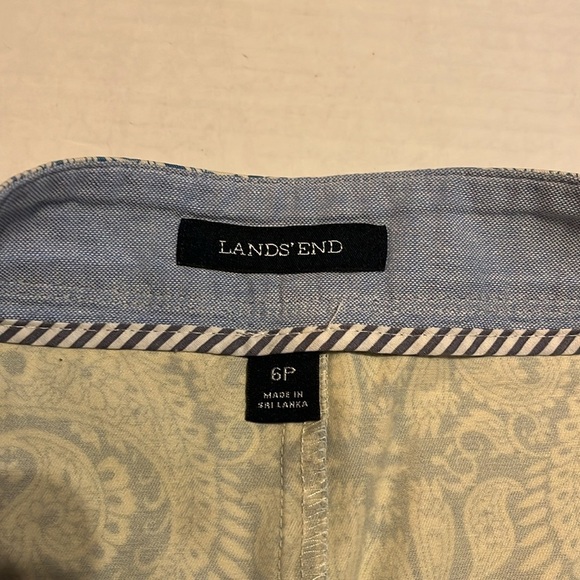 Lands end-6P-paisley pattern, button front, side pockets, belt loops, skirt. - Picture 6 of 10